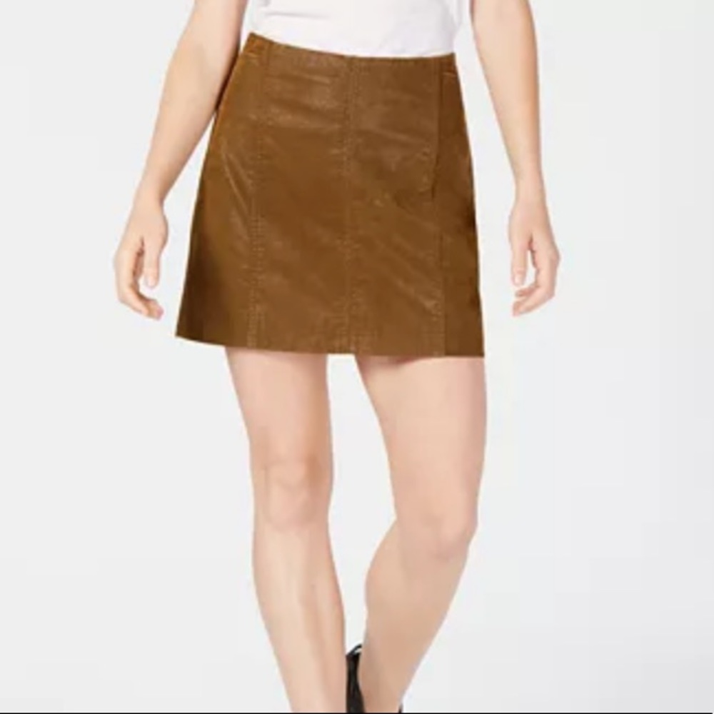 Leather free people skirt